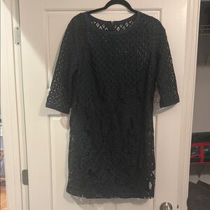 Elegant Lace Dress in Dark Green